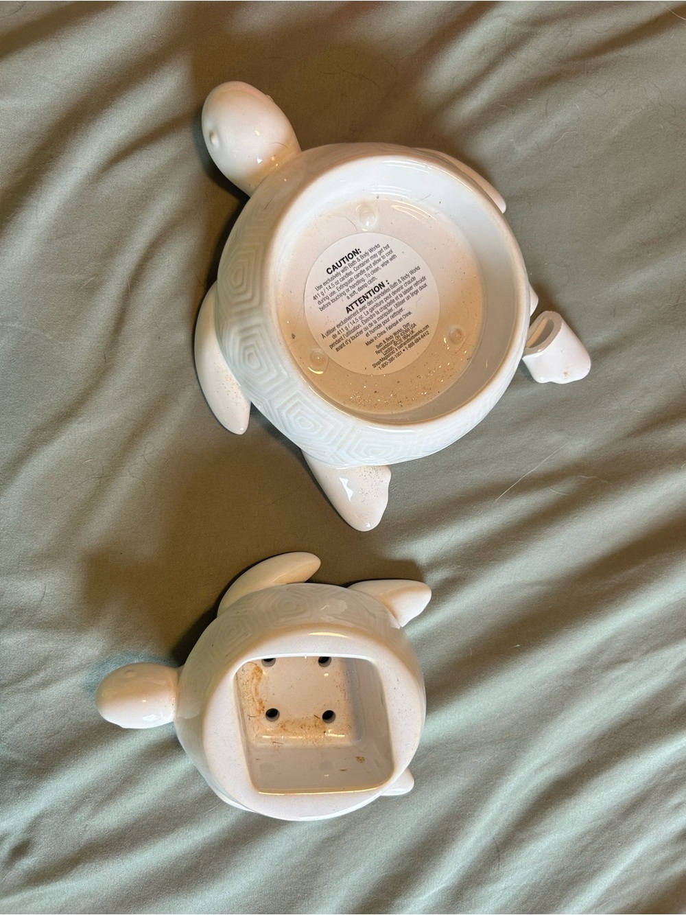 Bath & body works ceramic turtle candle and soap holder - Picture 2 of 7